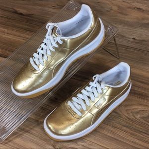 Puma California Exotic Metallic Gold Sneaker Shoe